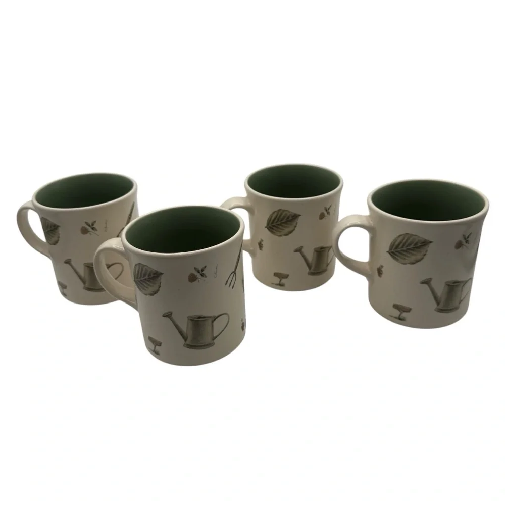 PFLATZGRAFF NATUREWOOD MUG SET – GREEN INTERIOR – GARDENING THEME